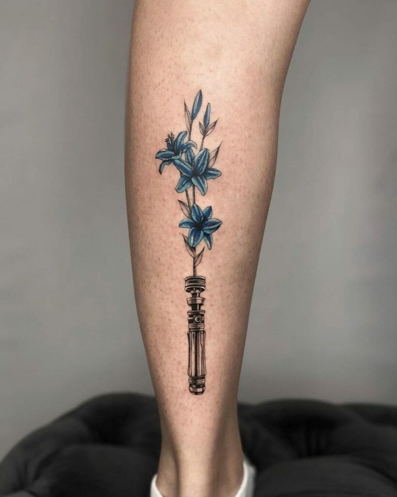 Flowers In A Lightsaber Tattoo