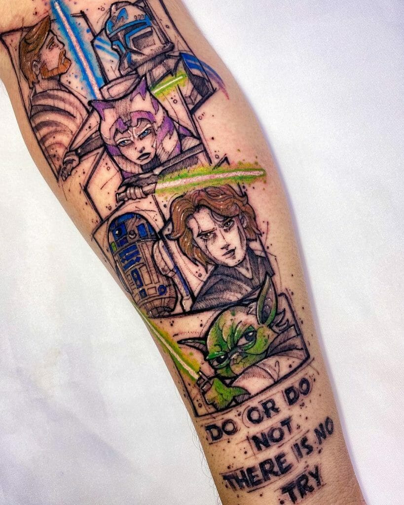 Force Of The Five Star Wars Universe Tattoo