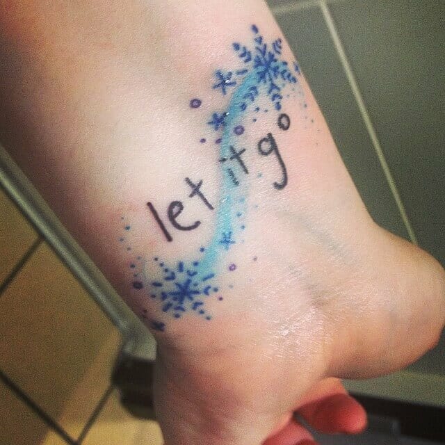 'Frozen'-Themed Let It Go Wrist Tattoo With Snowflakes
