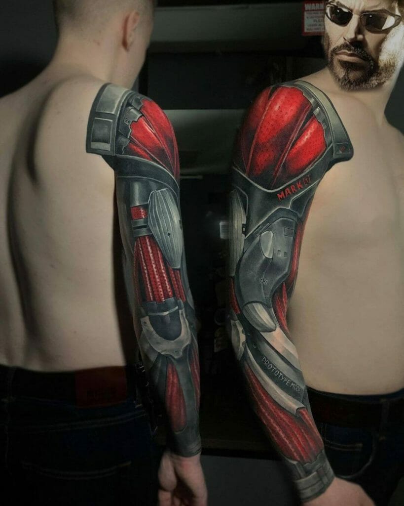Full Sleeve Robotic Arm Tattoo