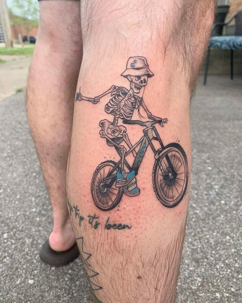 Fun Skeleton On A Bicycle Grateful Dead Tattoo