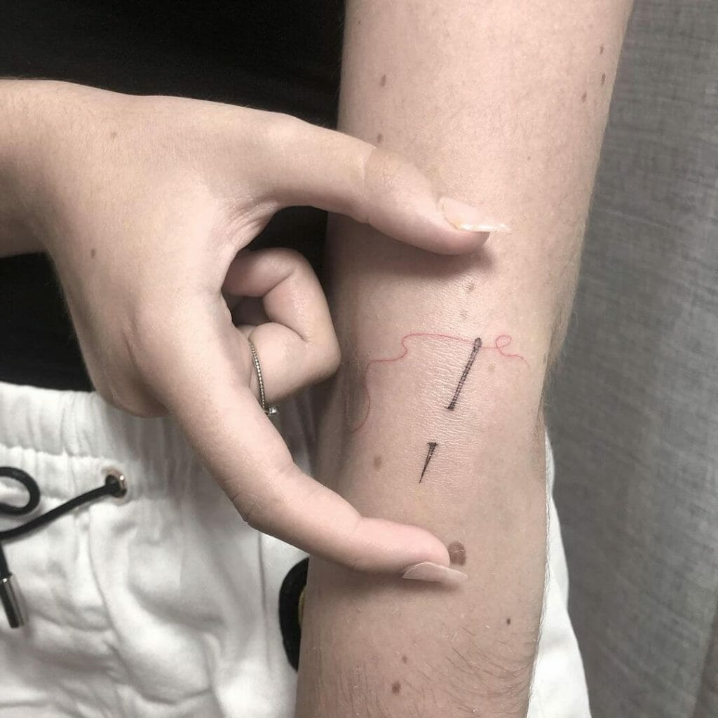 Funny Red Thread Of Fate Tattoo Designs