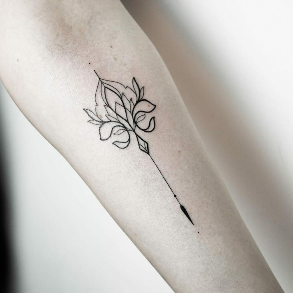 Geometric Fleur De Lis Tattoo