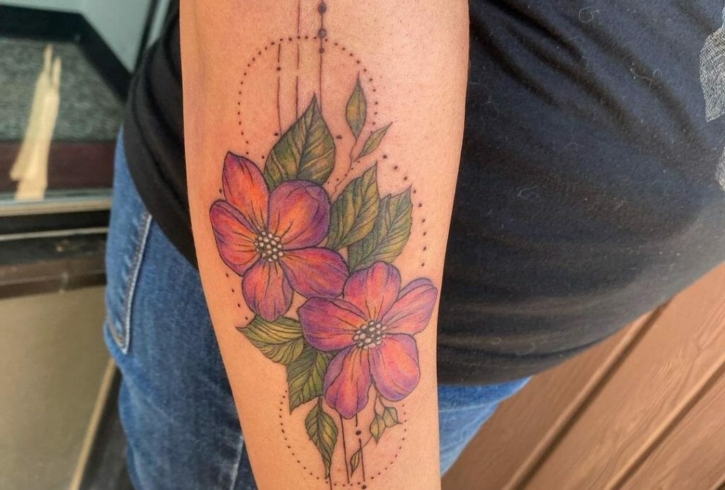 Geometric Floral Tattoos