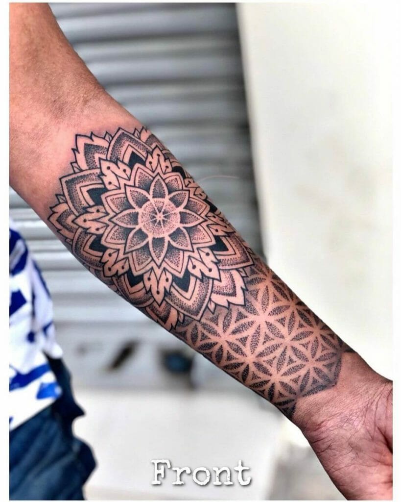 Geometric Mandala Half Sleeve Tattoo