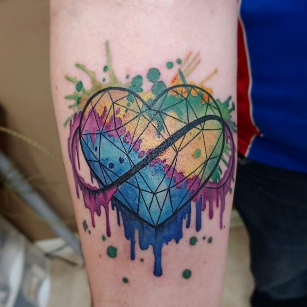 Geometric Watercolour Infinity Tattoos