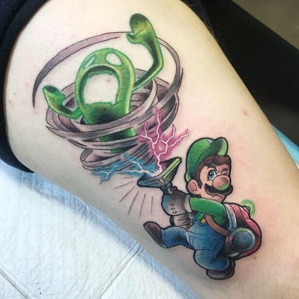 Ghostbuster Luigi Tattoo