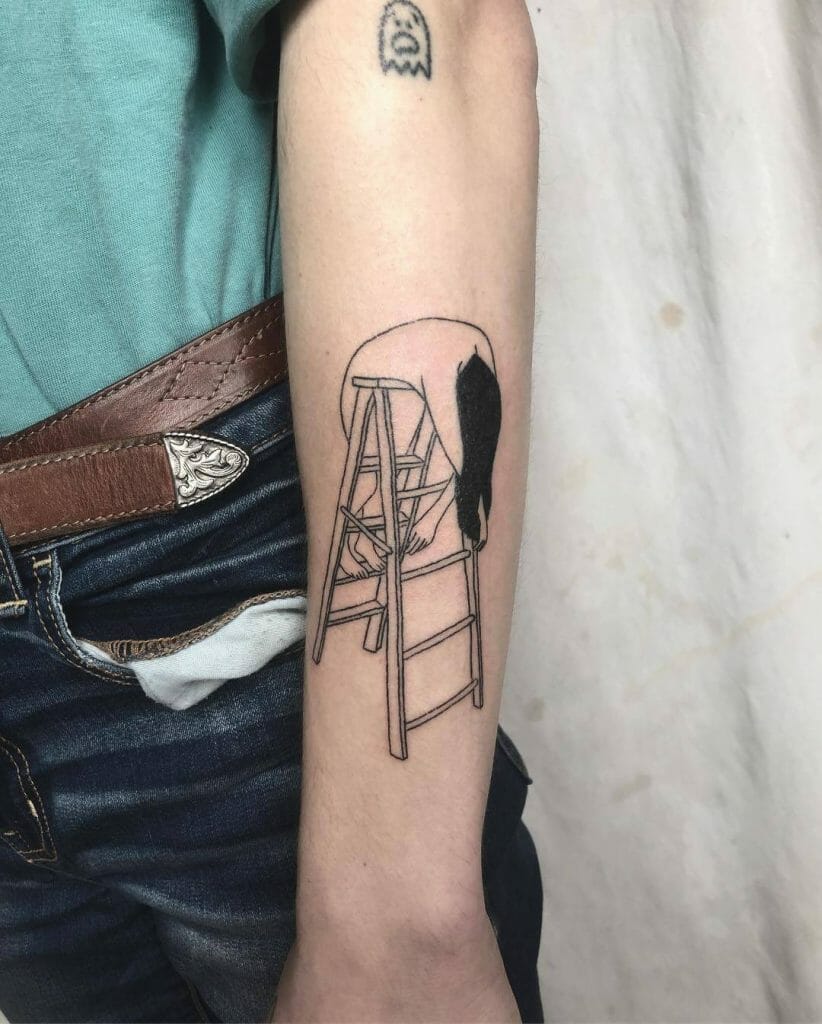 Girl Bent Over Ladder Tattoo