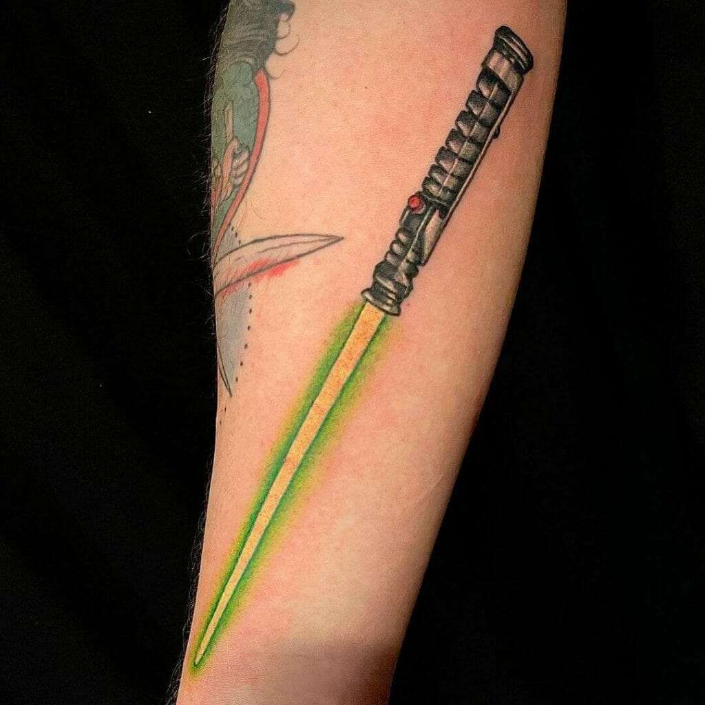 Green Lightsaber Star Wars Tattoo