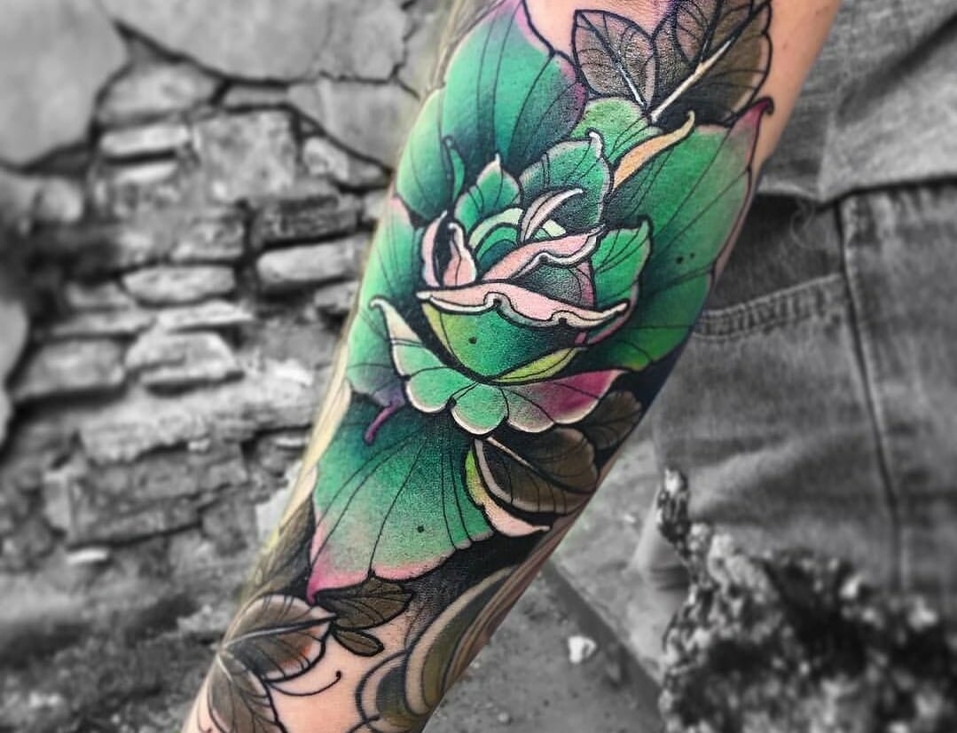 Green Rose tattoo design no1 by Ackabee on DeviantArt