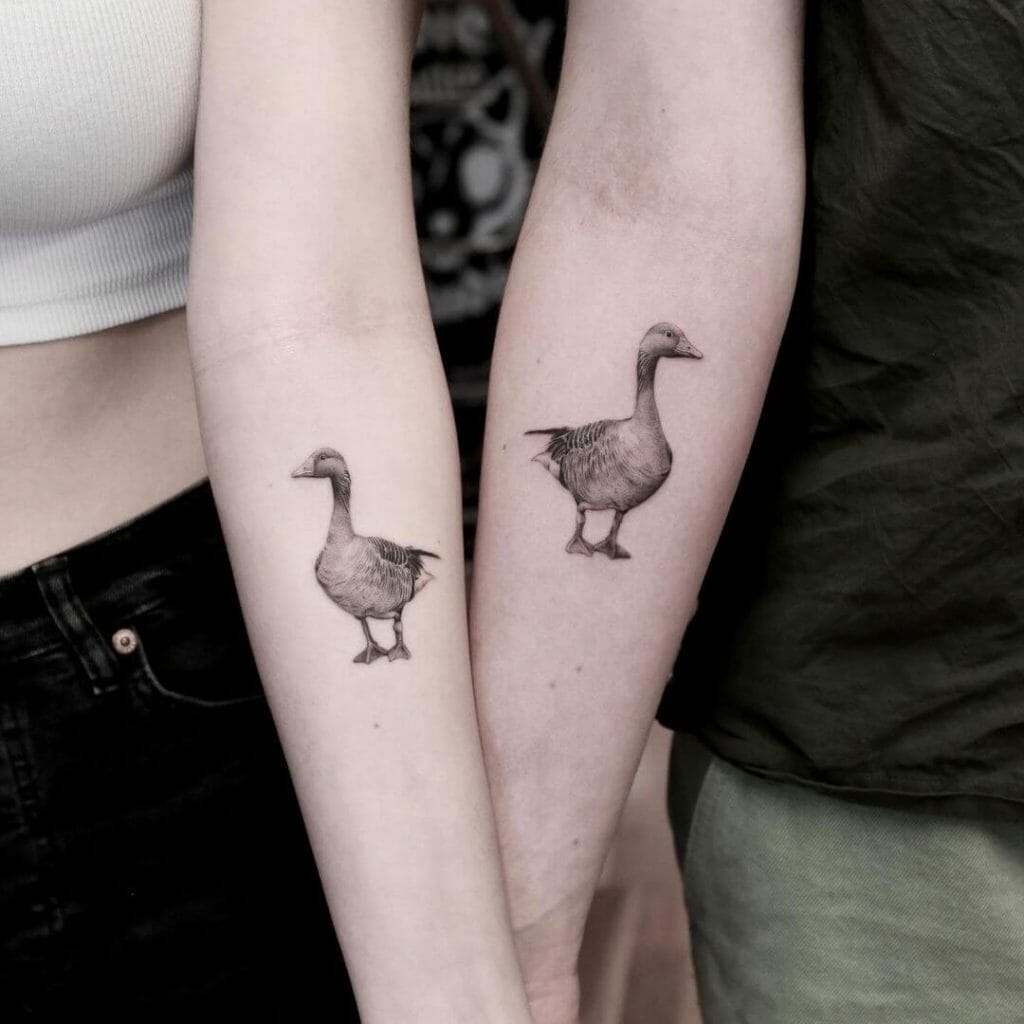Grey Geese Pair Tattoo