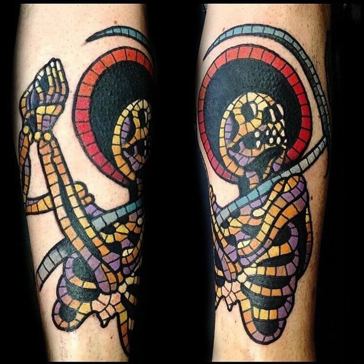 Grim Reaper Mosaic Tattoo