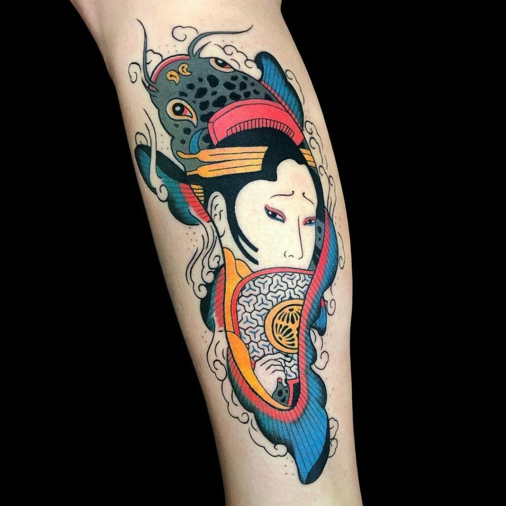 Half Sleeve Tattoo Inspired By Japanese Surrealism