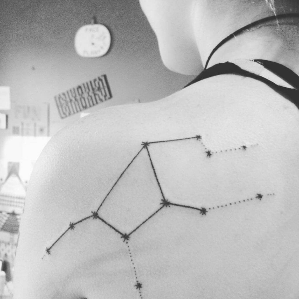 Handpoked Virgo Constellation Tattoo