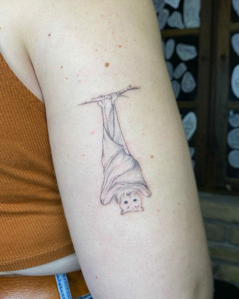 Hanging Bat Tattoo