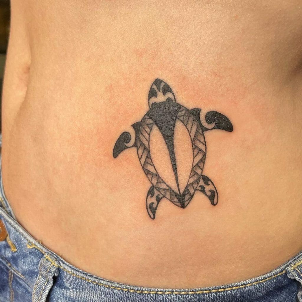 Hard Shell Tribal Turtle Tattoos