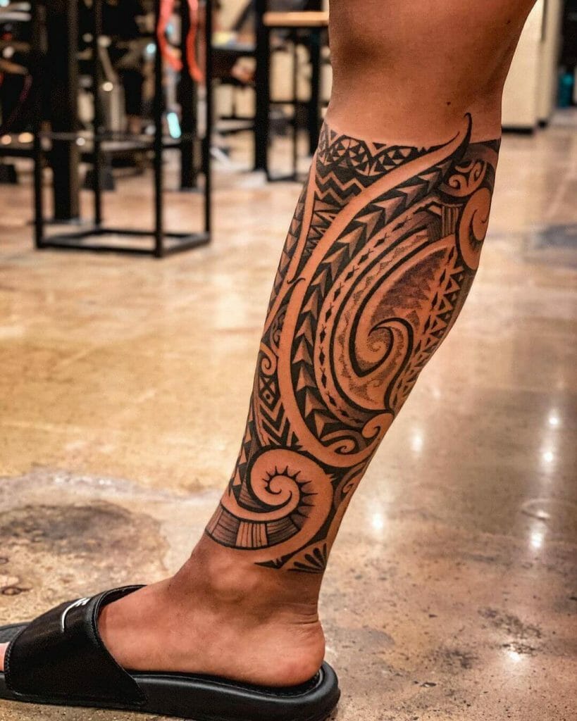Hawaiian Half-leg Tattoo