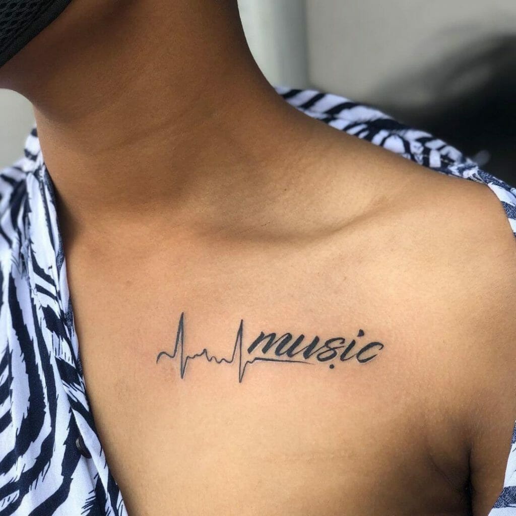Heartbeat Music Word Tattoo