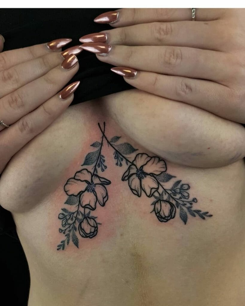 Hibiscus Sternum Tattoos