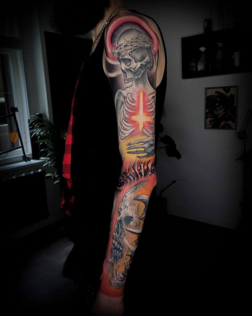 Horror Themed Full Sleeve Tattoo Ideas