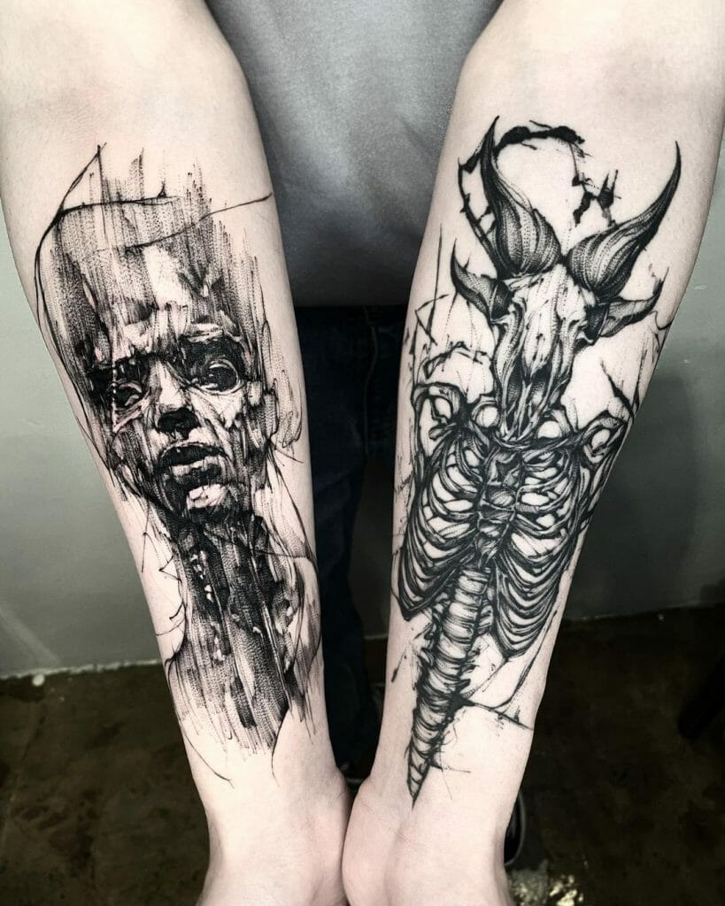 Human And The Devil Tattoo