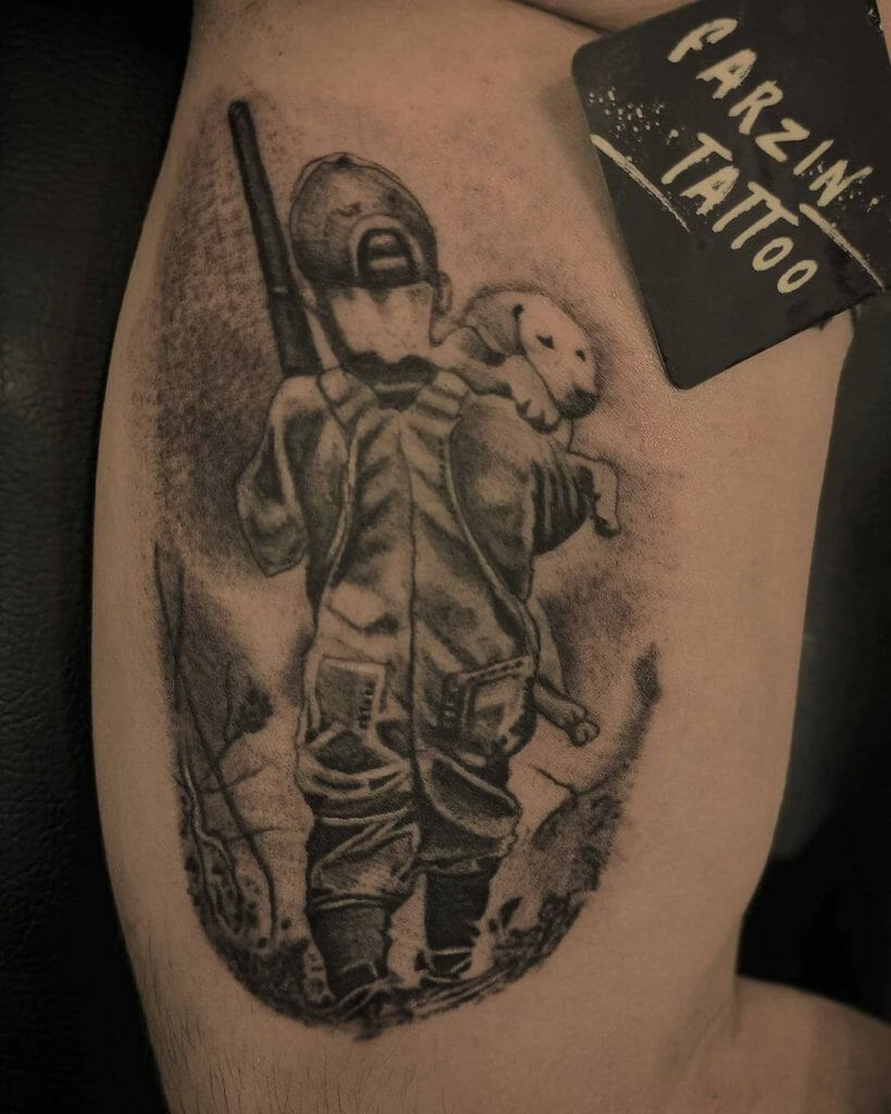 Hunter And Dog Tattoo