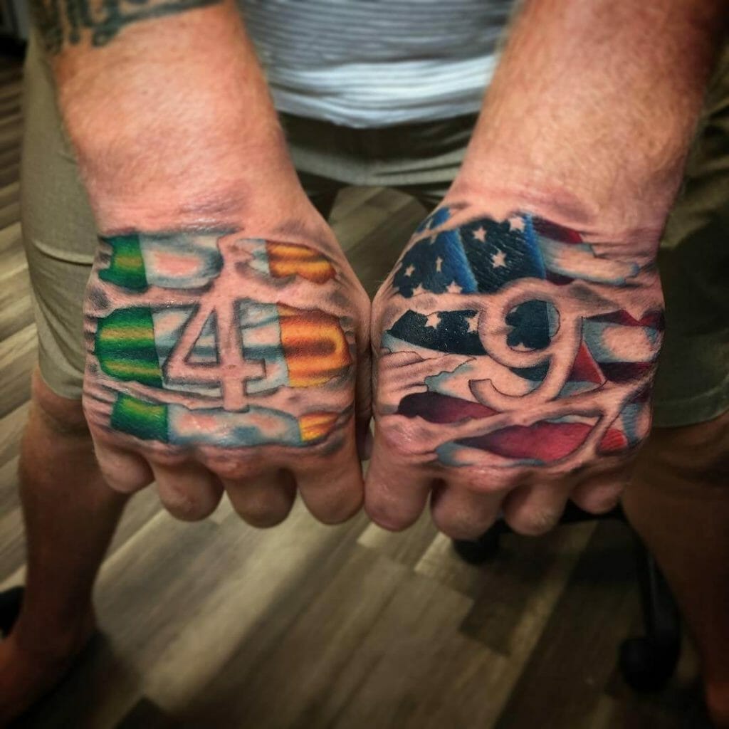 Irish Flag Tattoo And American Flag Tattoo