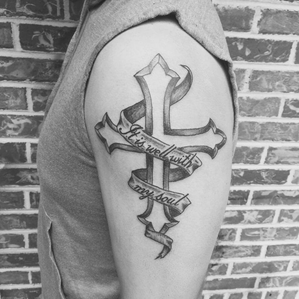 It Is Well With My Soul Cross Tattoo