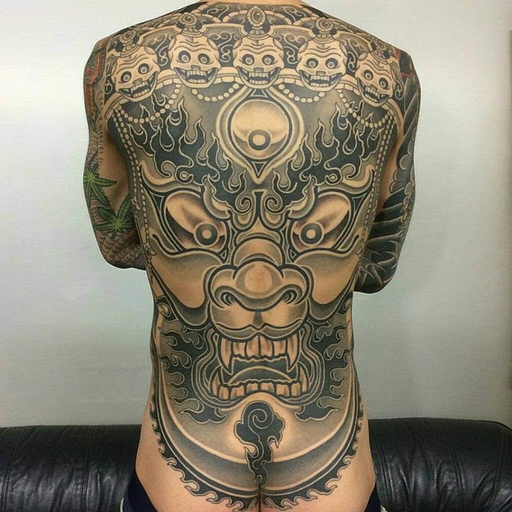 Japanese Demon Back Tattoo
