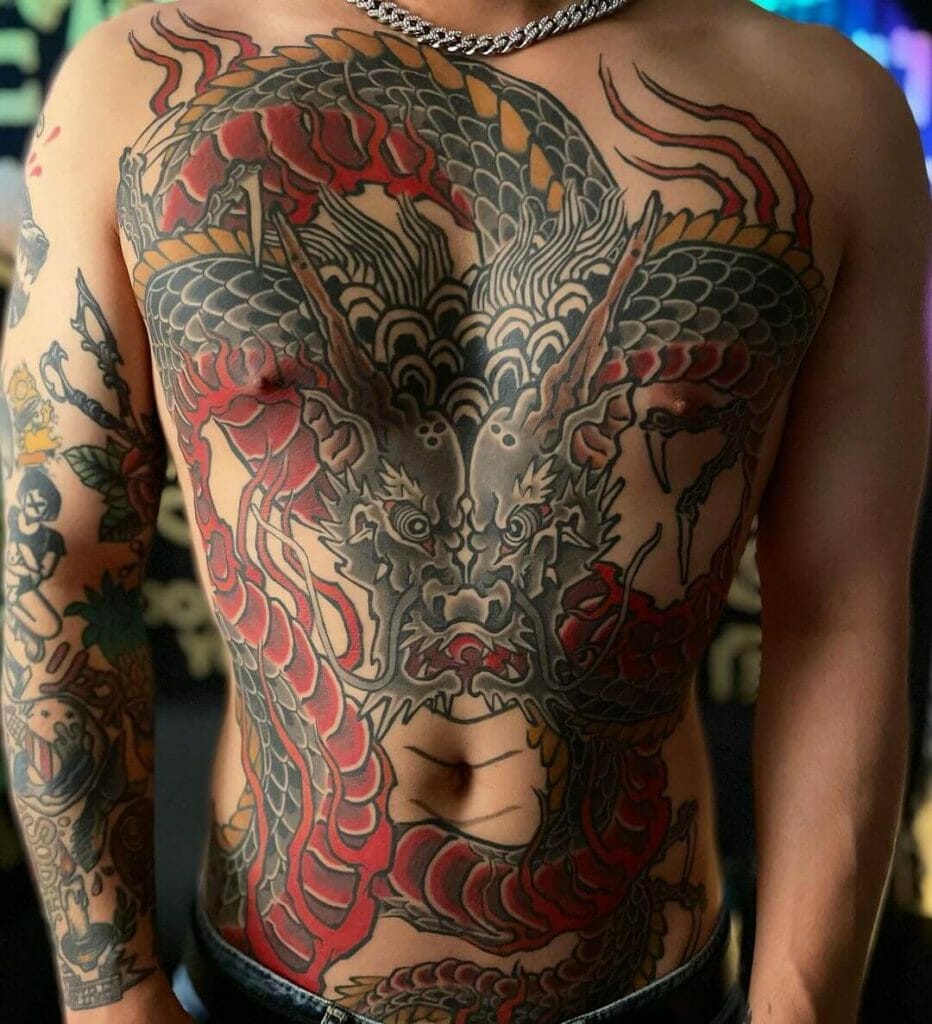 Japanese Dragon Tattoo Bodysuit