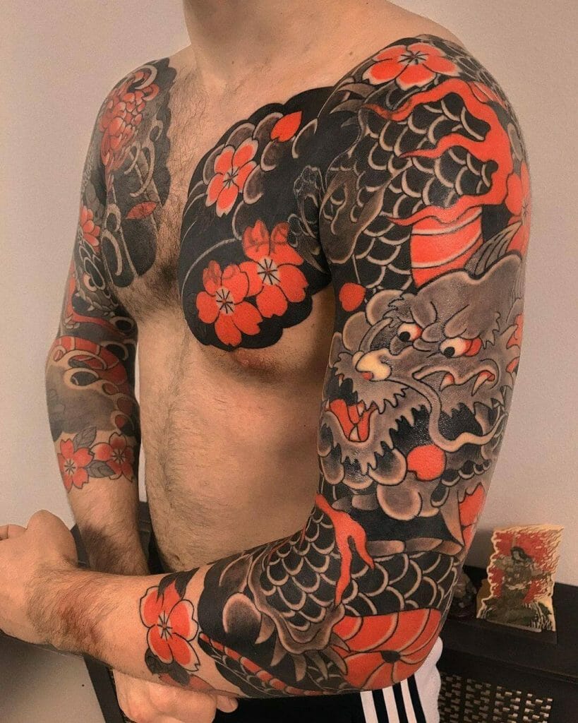 Japanese Dragon Tattoo On Shoulder