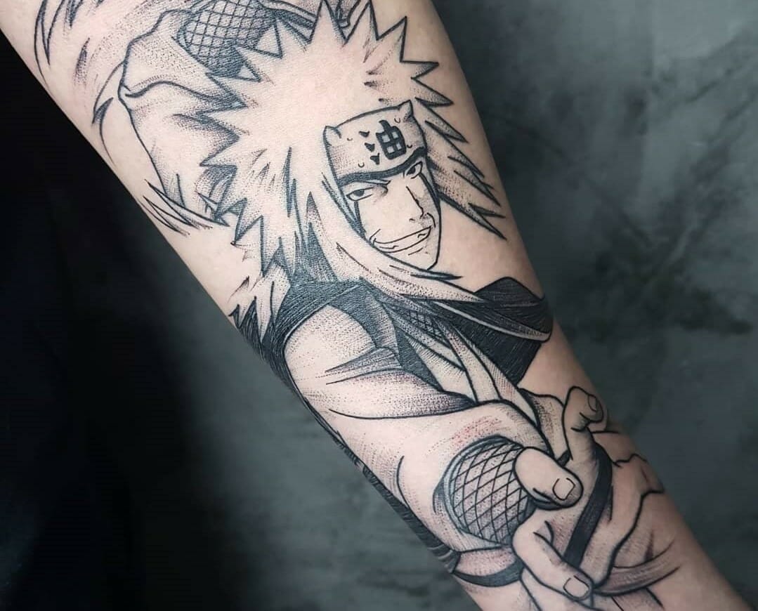 I do anime tattoos Just finished this Naruto and Jiraiya piece Hope you  guys like it  rNaruto