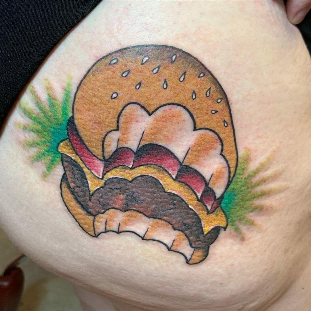 Just Eaten Cheeseburger Tattoo