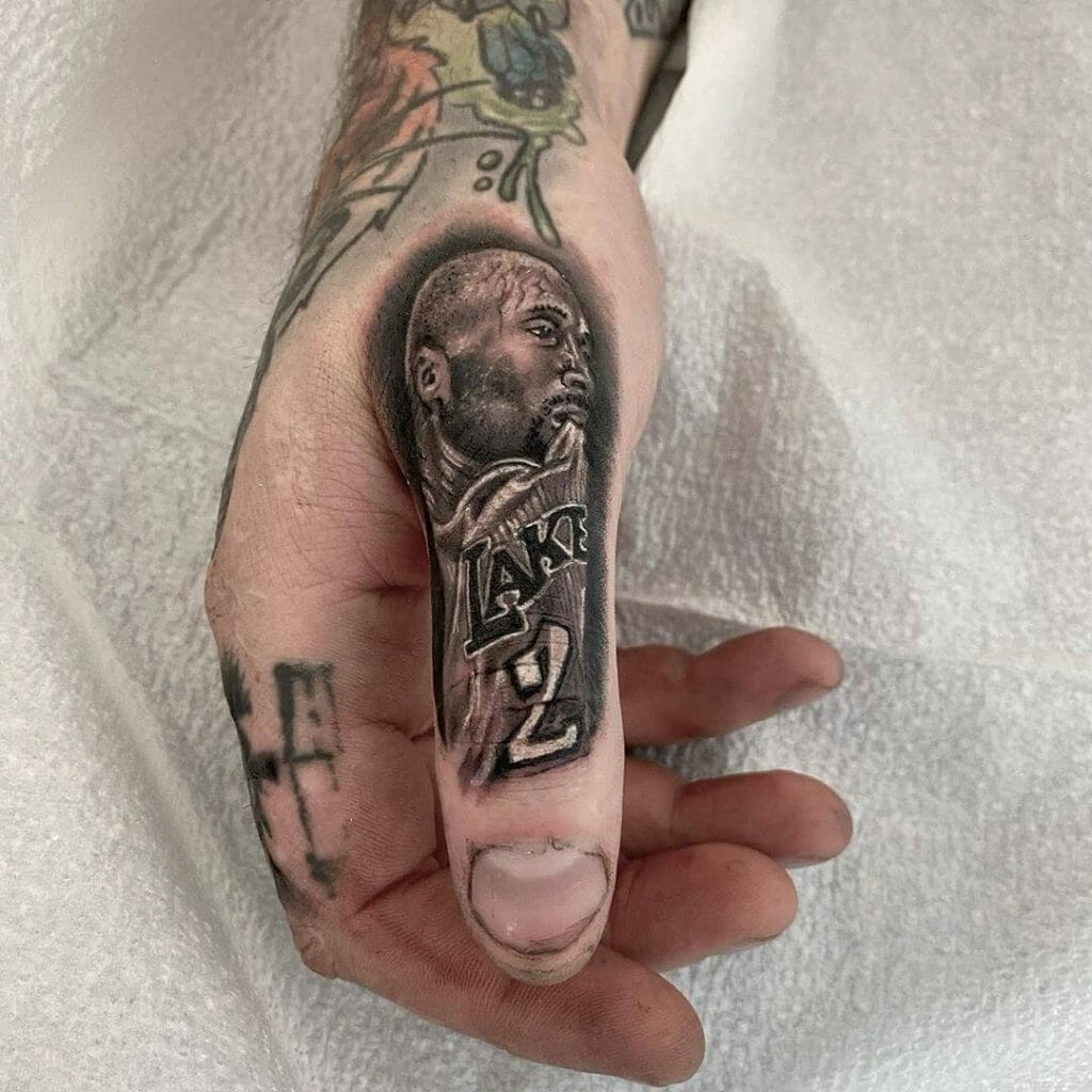 Kobe Bryant Lakers Thumb Tattoo