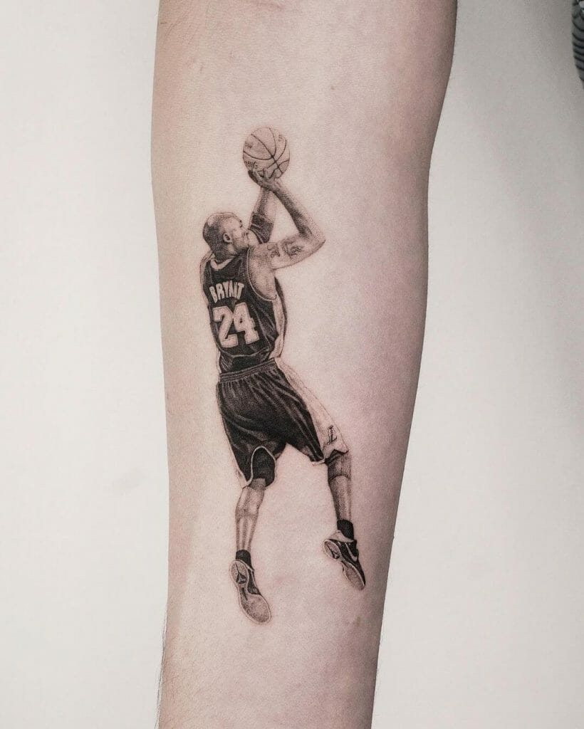 Kobe Bryant's Jump Shot Laker Tattoo