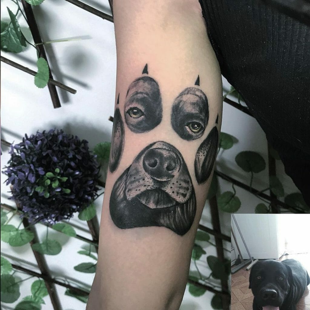 Labrador Paw Print Tattoo
