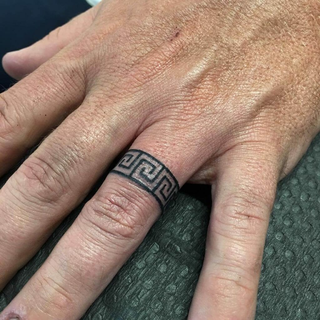 Labyrinth Wedding Ring Tattoo
