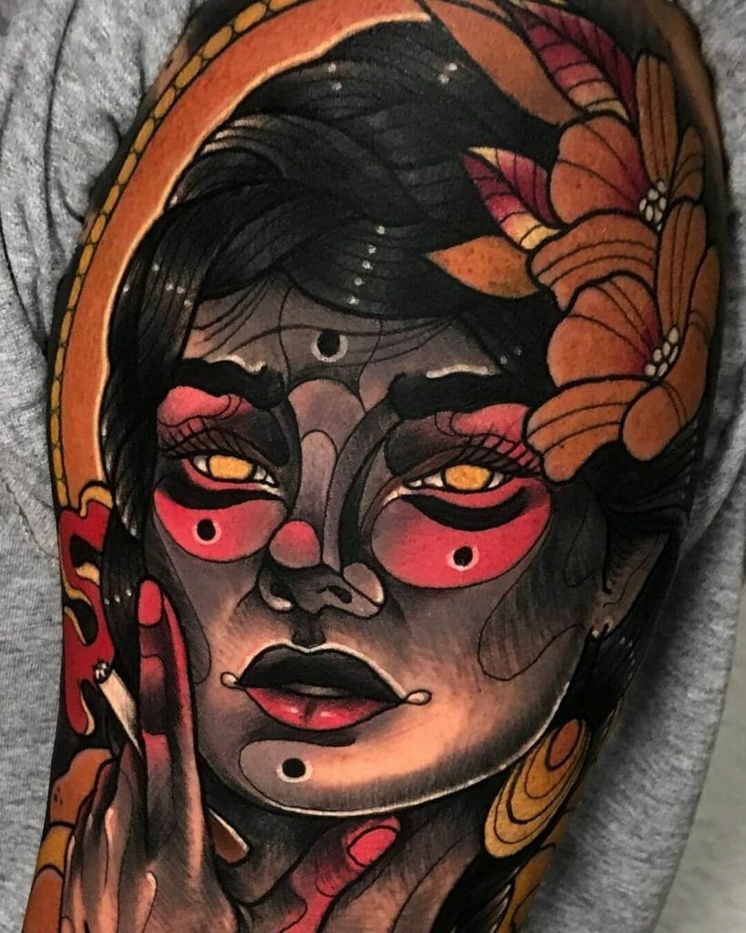 Lady Half Sleeve Tattoo Ideas