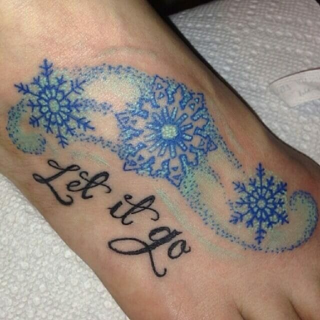 Let It Go Foot Tattoo