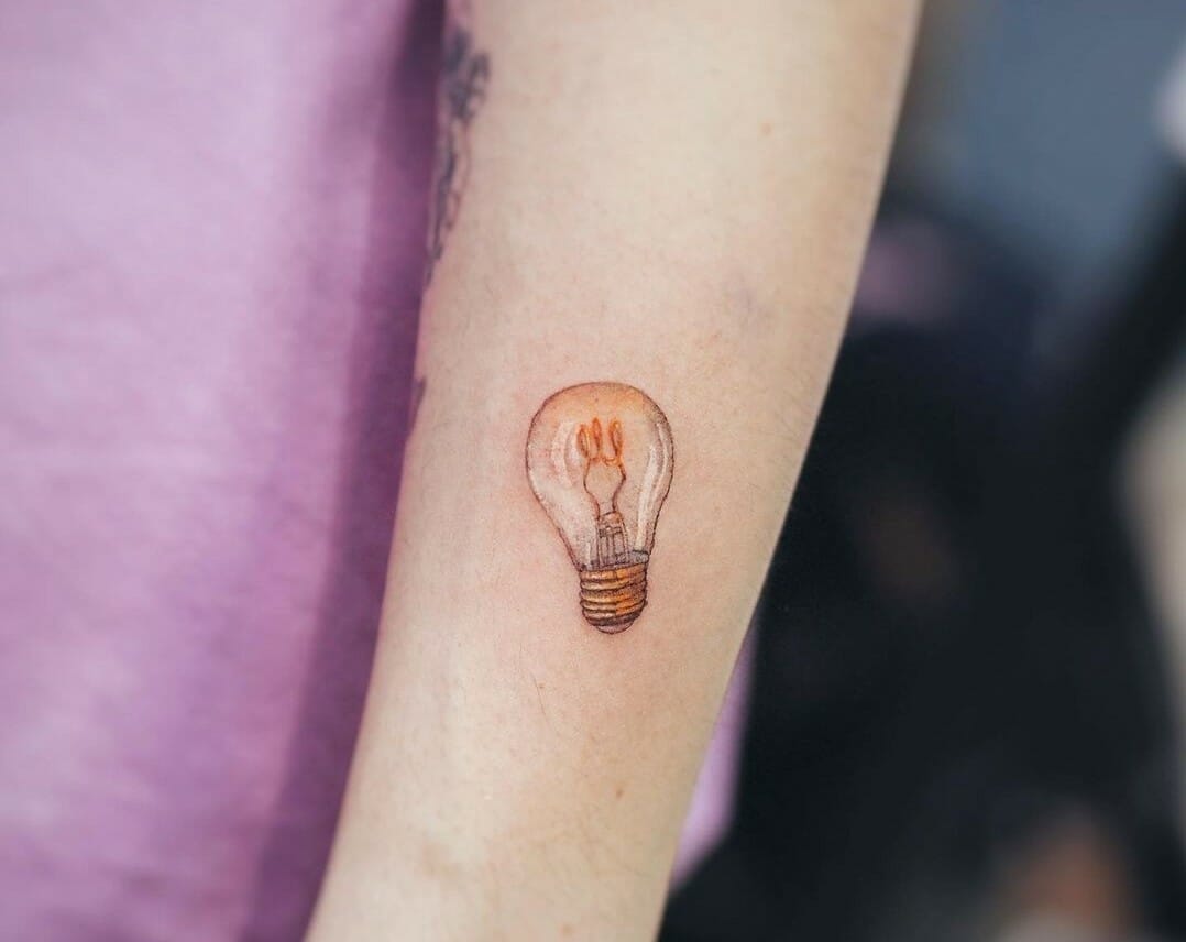Lightbulb palm tattoo - Tattoogrid.net