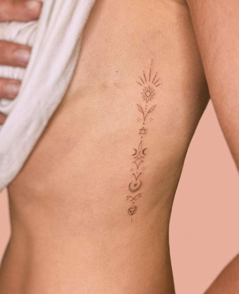 Line Tattoo On The Side Rib Cage To Express Your Inner Desire