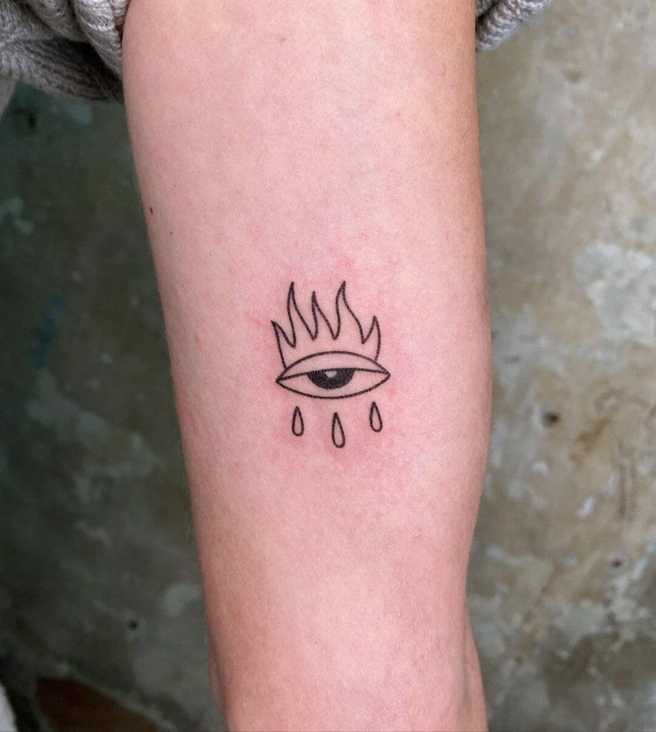 Little Burning Eye Tattoo 
