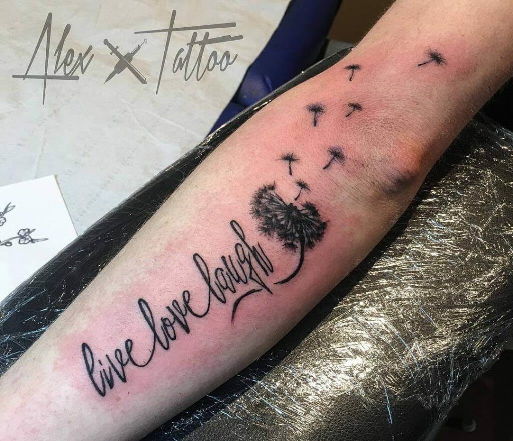 Live Laugh Love Tattoo On Hand