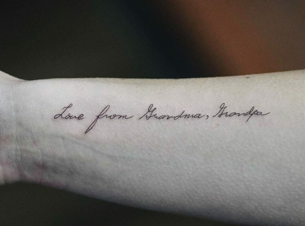 Love From Grandma And Grandpa Remembrance Tattoo