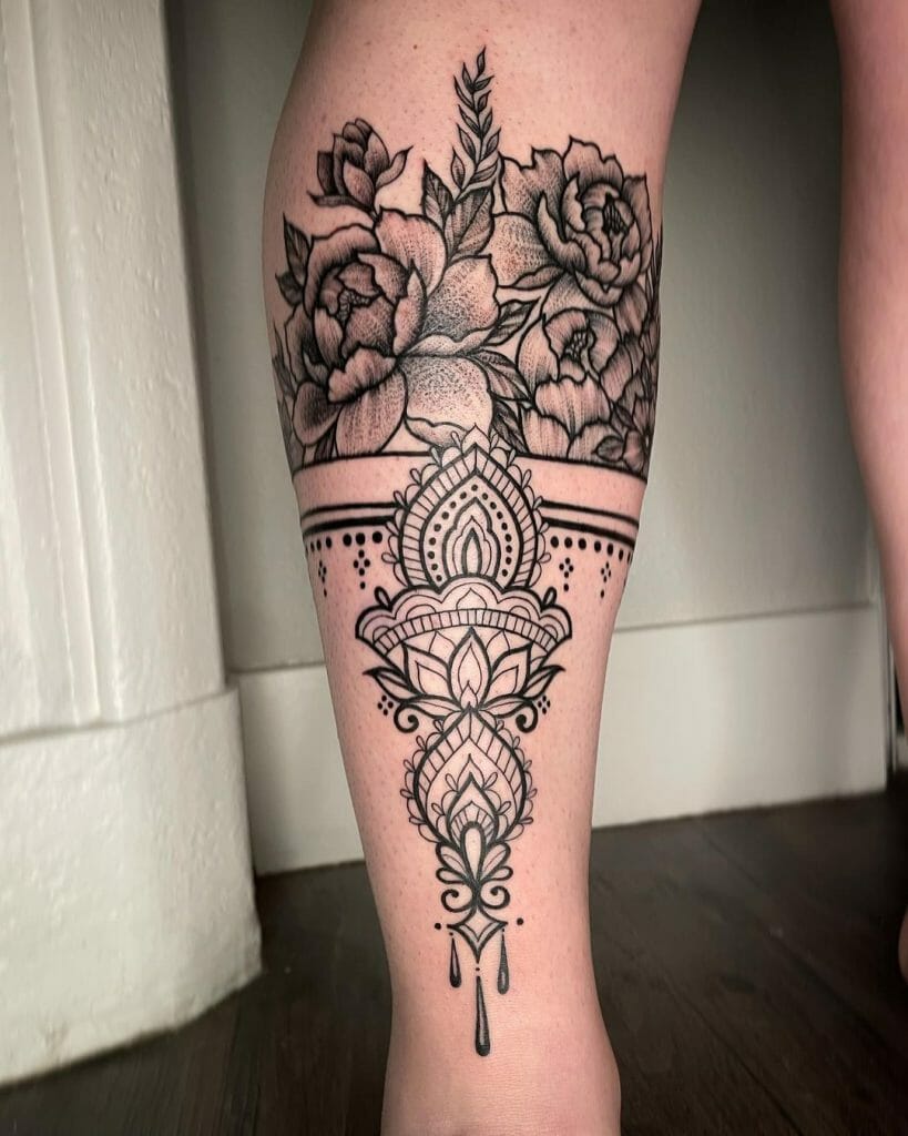 Mandala Art Leg Tattoos For Men & Women