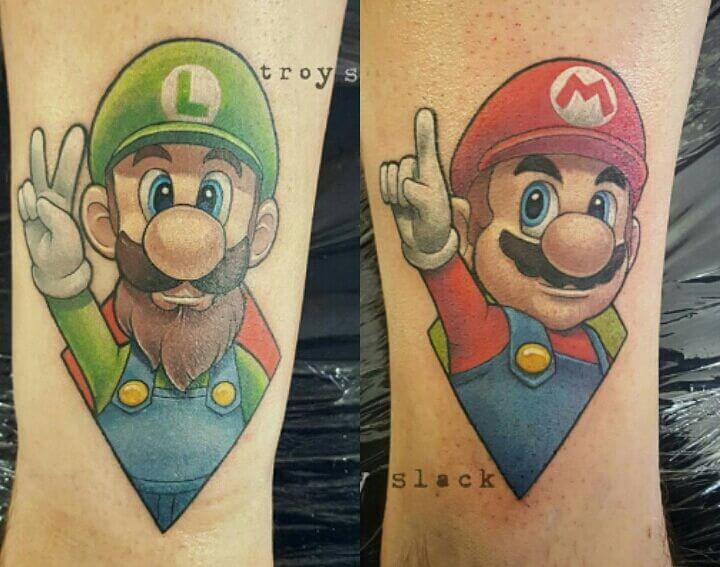 Mario And Luigi Brothers Forever Tattoo