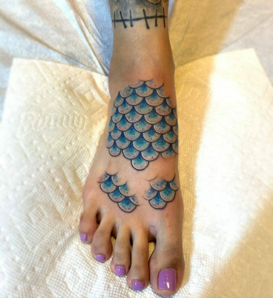 Mermaid Scale Tattoos On Feet