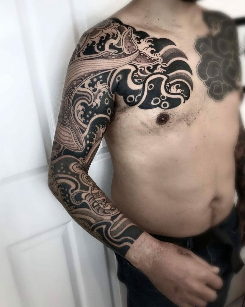 Mexican Tattoos Of Whale And Ocean