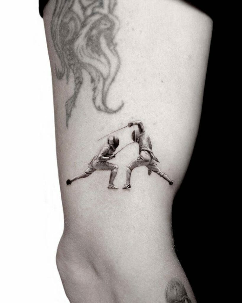 Micro Realistic Fencing Tattoo