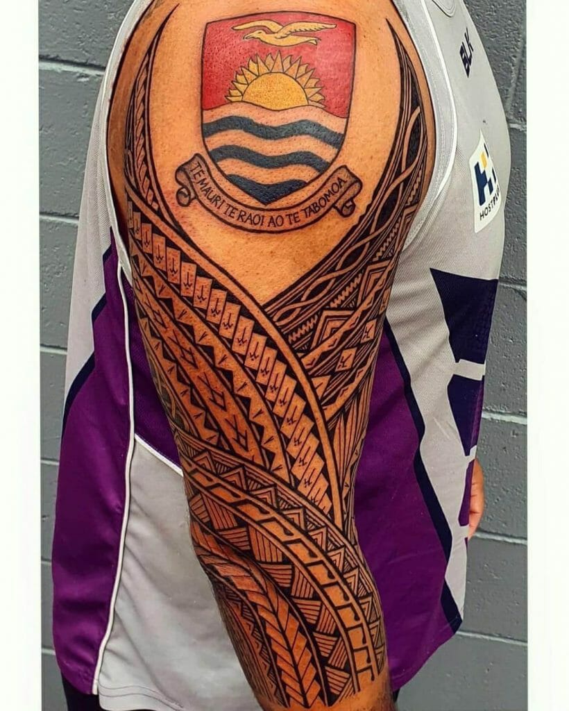 Micronesian Tattoo Full Sleeve With Symbol